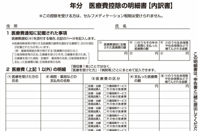 医療費控除の明細